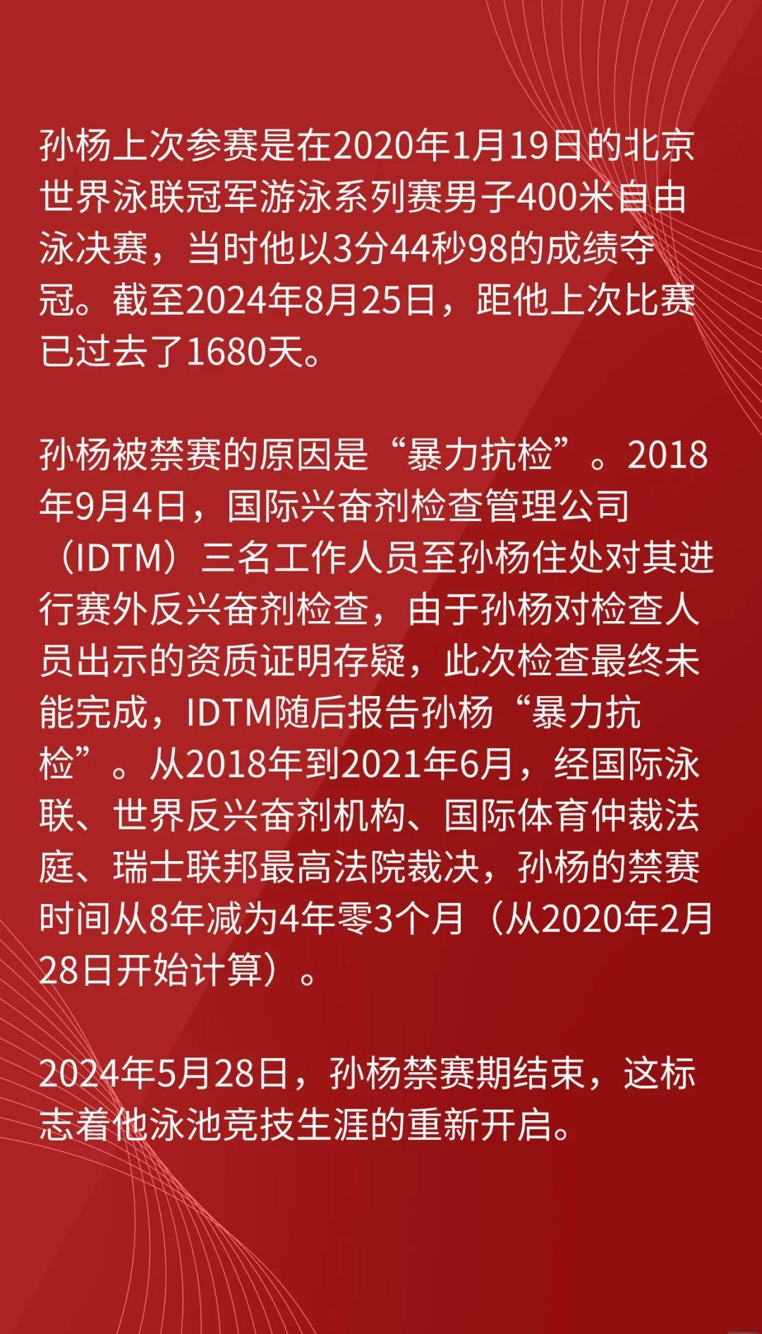 孙杨的落败让粉丝激烈的简单介绍